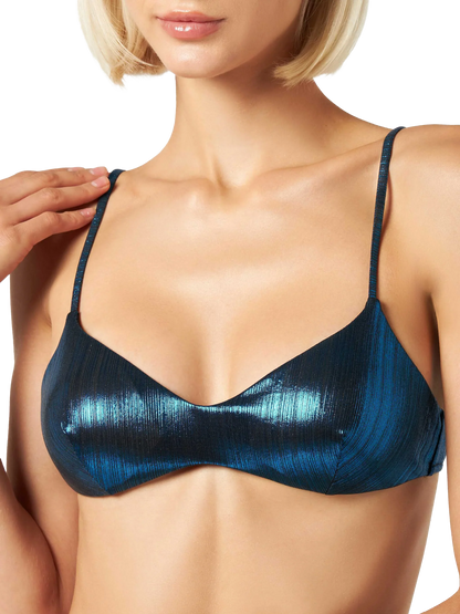 Woman laminated bralette bikini