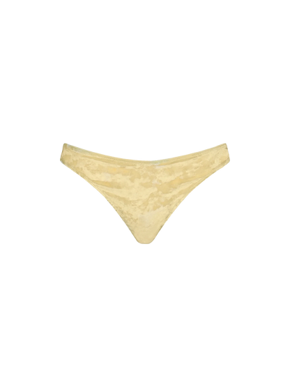 Woman yellow chenille cheeky swim briefs Naomi