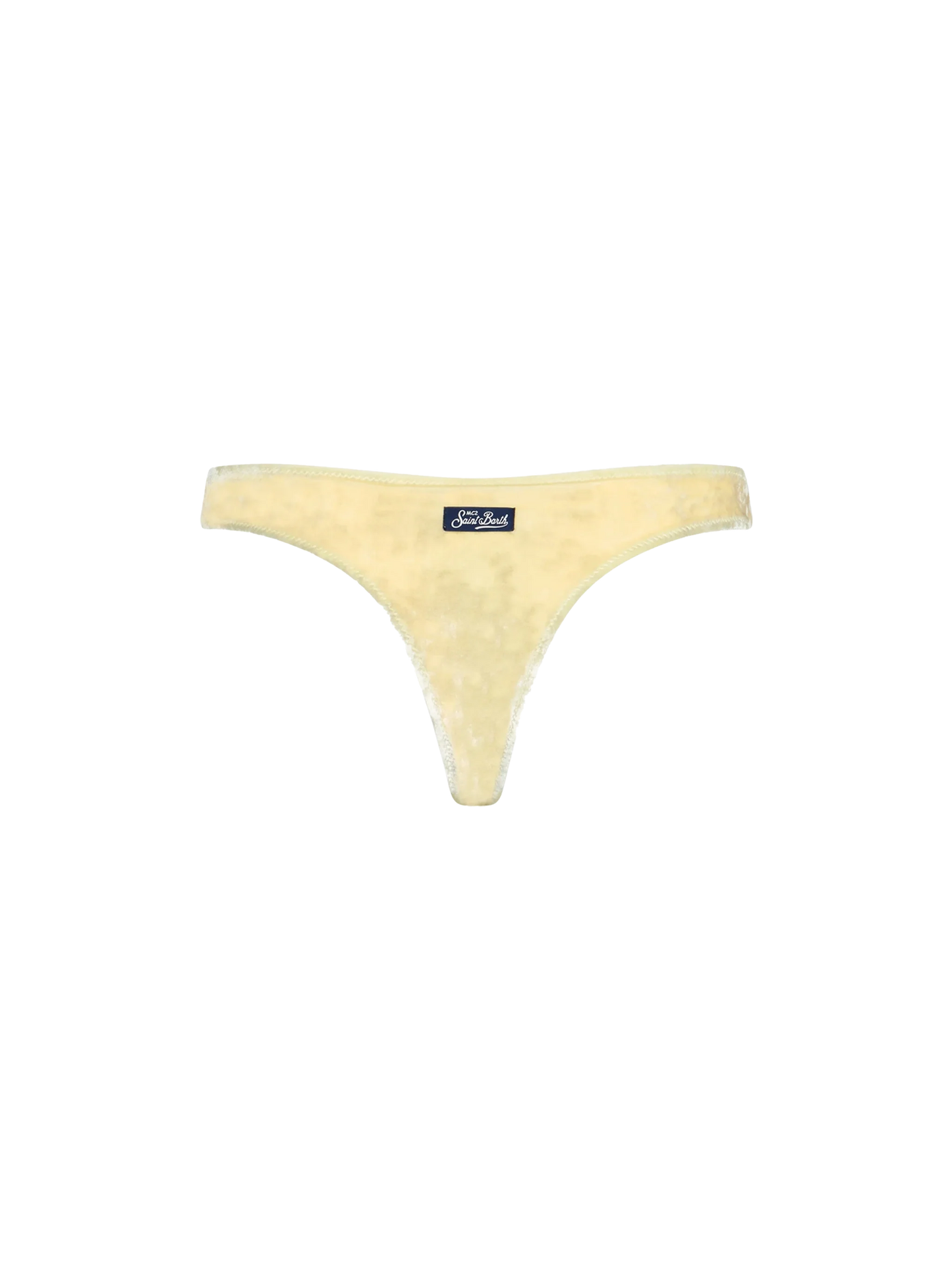 Woman yellow chenille cheeky swim briefs Naomi