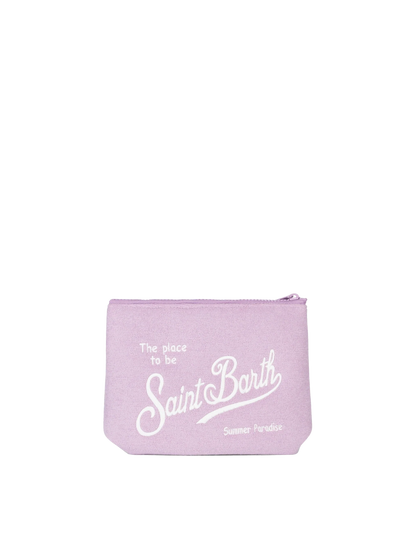 Aline lilac embossed terry pochette - MC2 Saint Barth