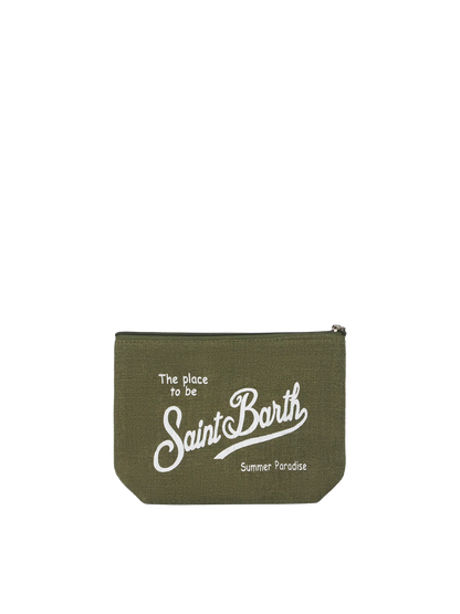 Aline military green linen pochette - MC2 Saint Barth