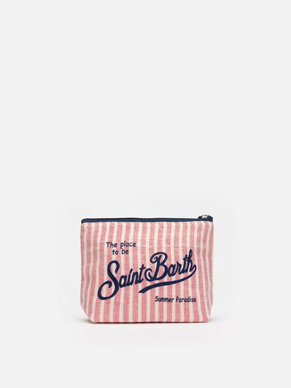 Pochette Aline in lino a righe