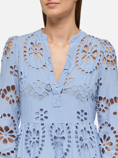 Sylvia avio blue Sangallo lace dress