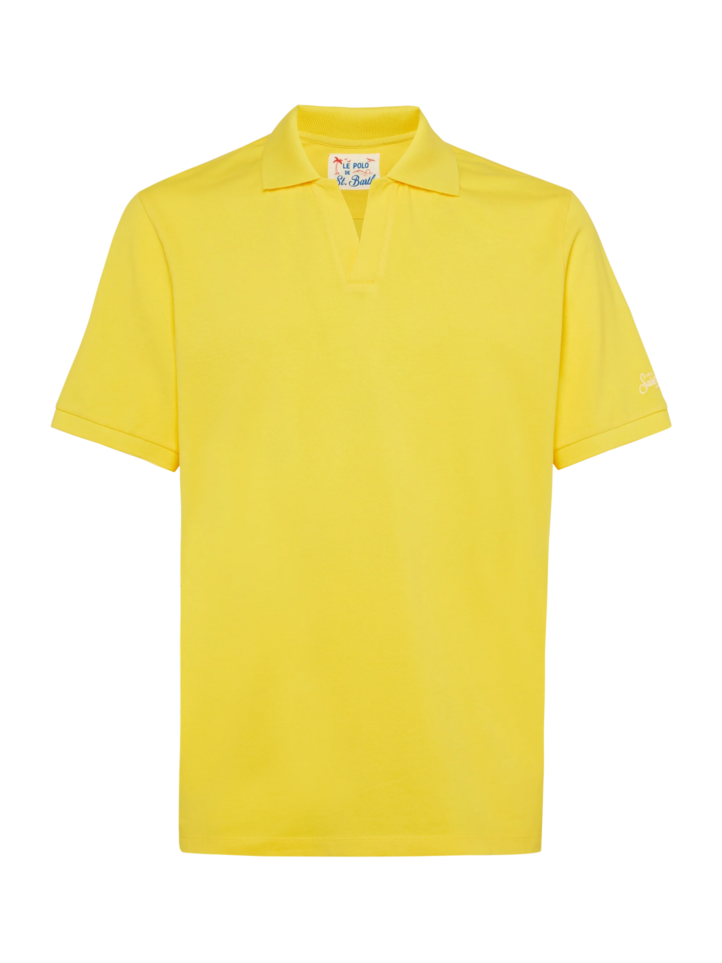 Yellow cotton piquet buttonless polo shirt Charles
