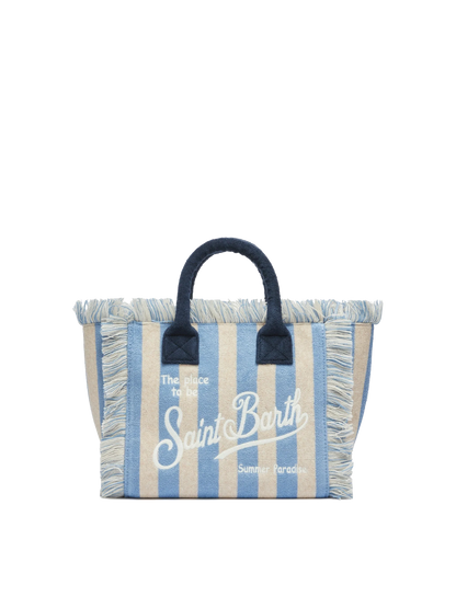 Colette Sponge light blue striped terry handbag - MC2 Saint Barth