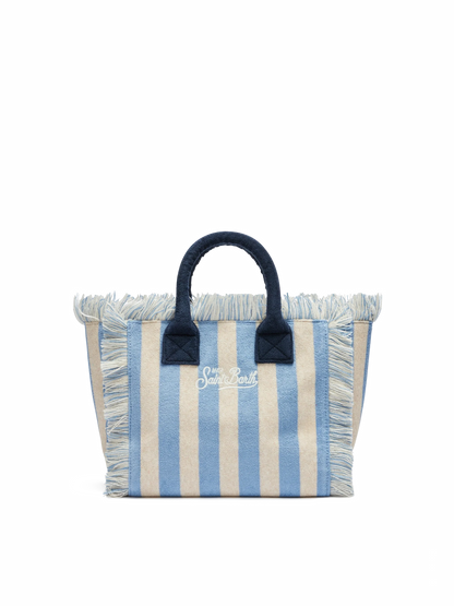 Colette Sponge light blue striped terry handbag - MC2 Saint Barth