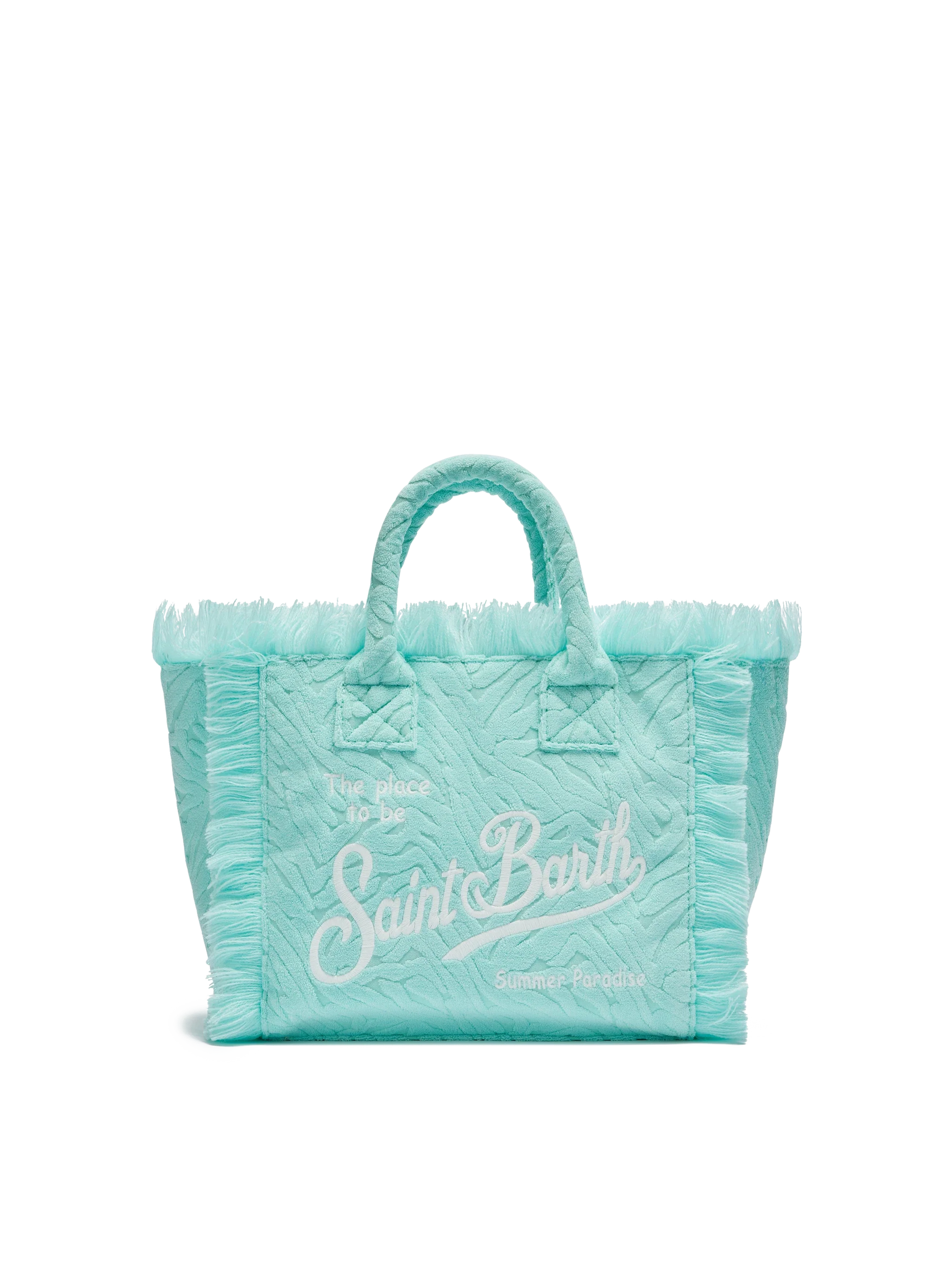 Colette Sponge water green zebra embossed terry handbag - MC2 Saint Barth