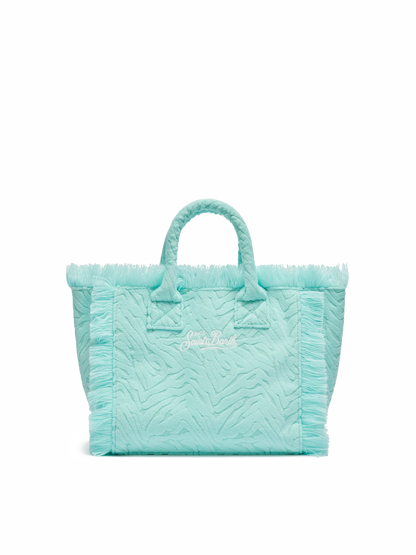 Colette Sponge water green zebra embossed terry handbag - MC2 Saint Barth