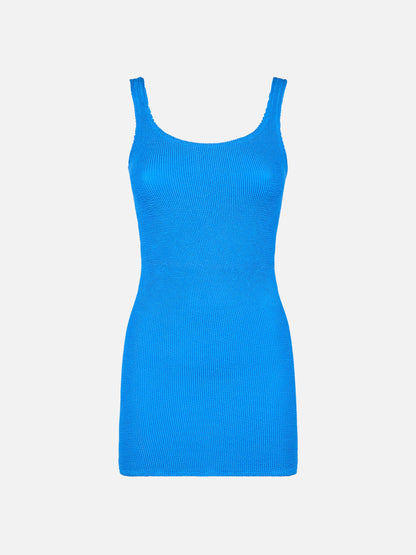 Woman tank bluette crinkle dress
