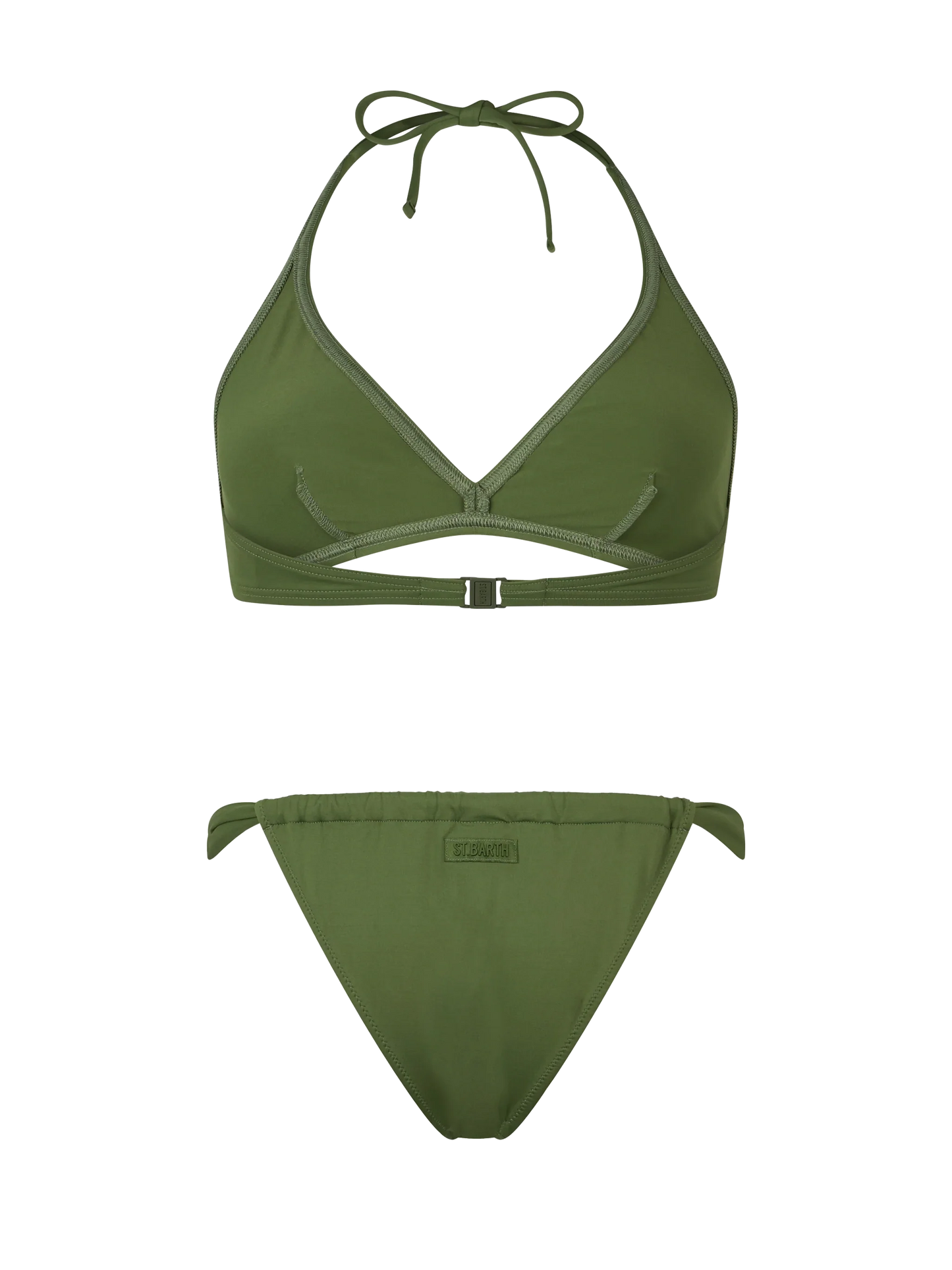 Woman military green triangle bikini Gaia Noelle