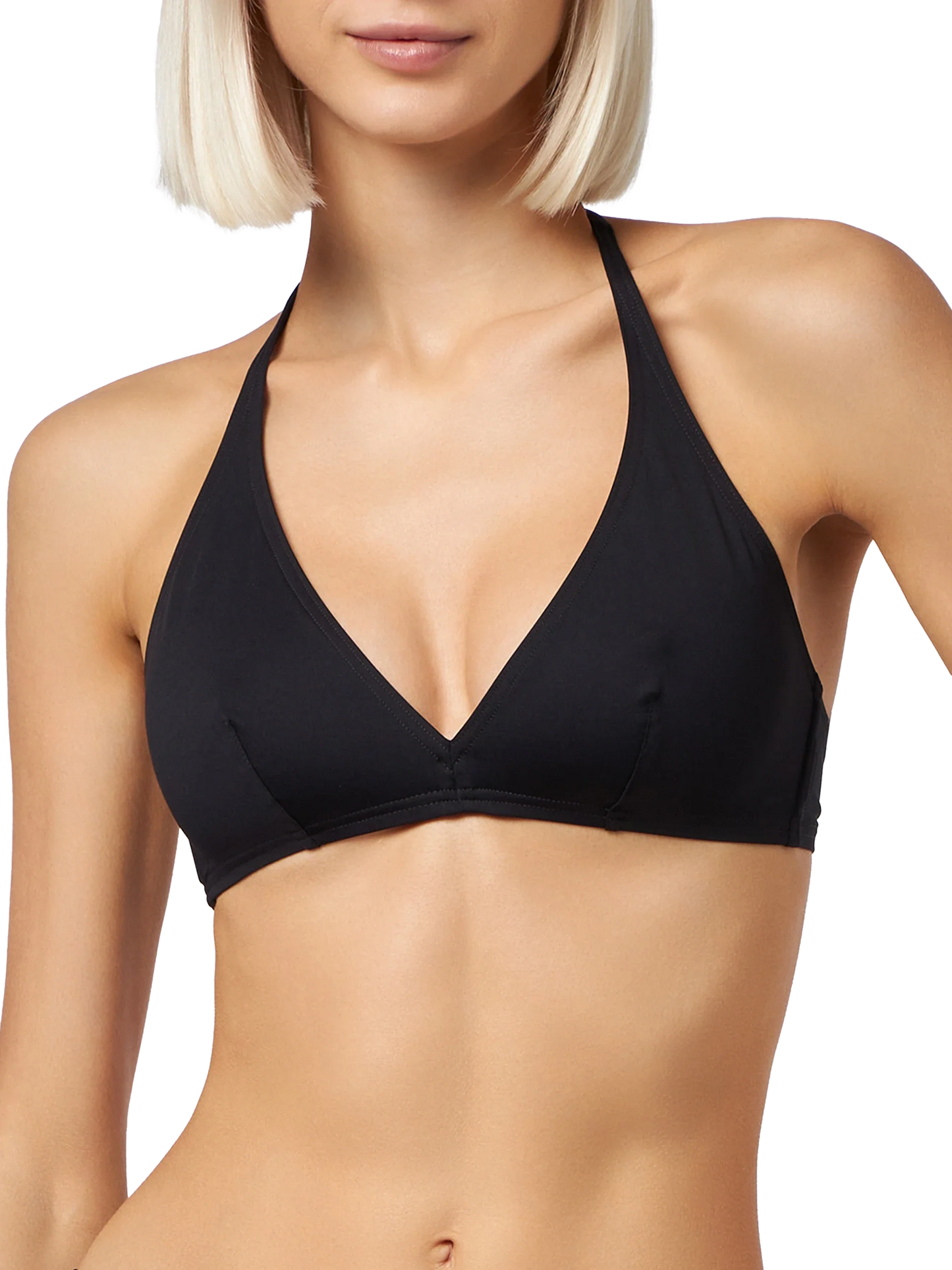 Woman triangle bralette black top Gaia