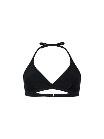 Woman triangle bralette black top Gaia