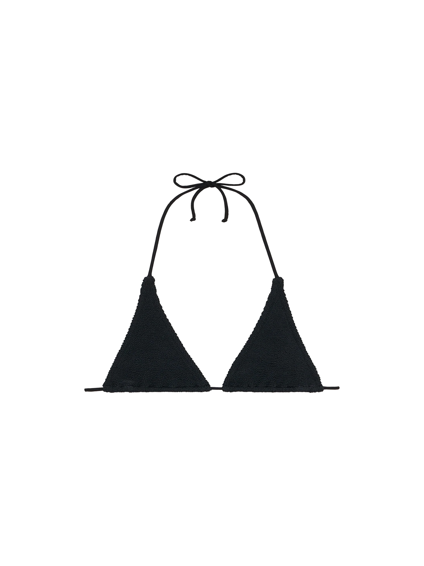 Woman black crinkle triangle top Guiana