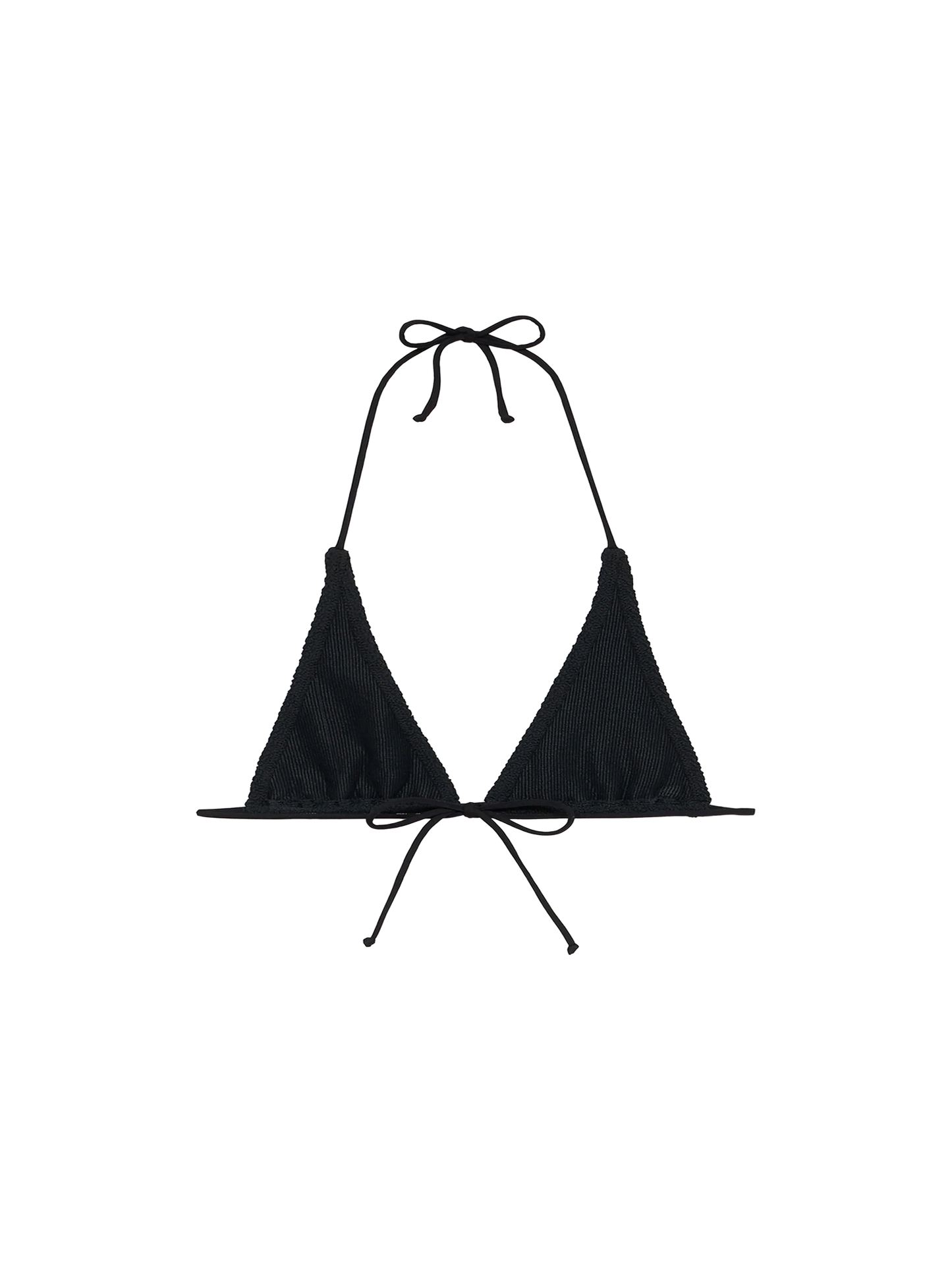 Woman black crinkle triangle top Guiana