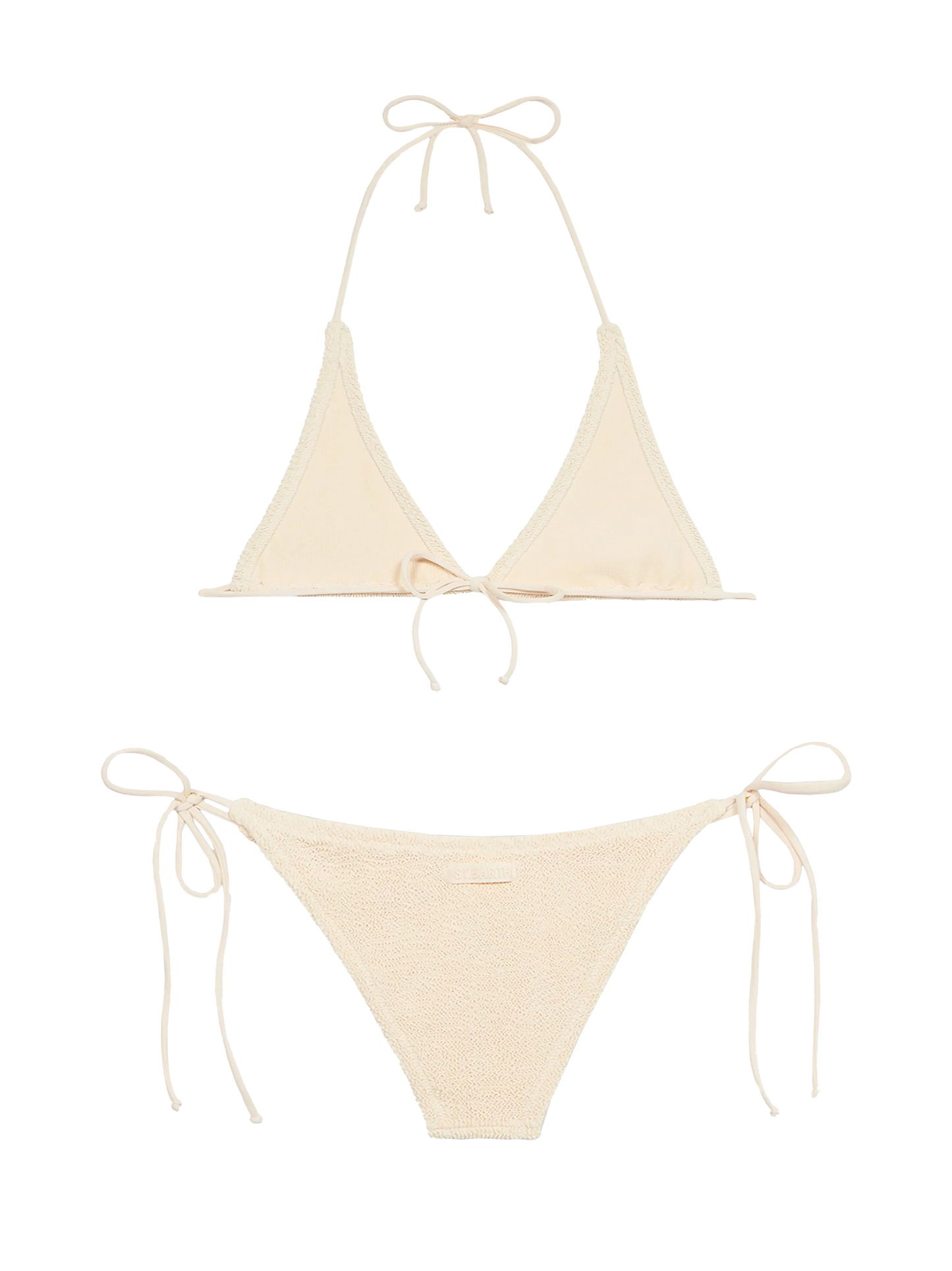 Woman cream crinkle triangle bikini Guiana Marielle