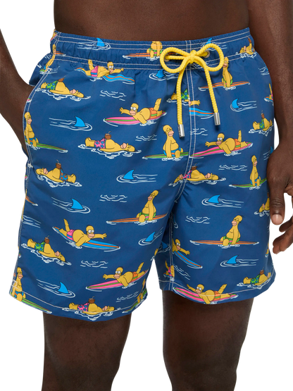 Mid-length Gustavia swim-shorts with Homer Simpson print |SIMPSON SPECIAL EDITION
