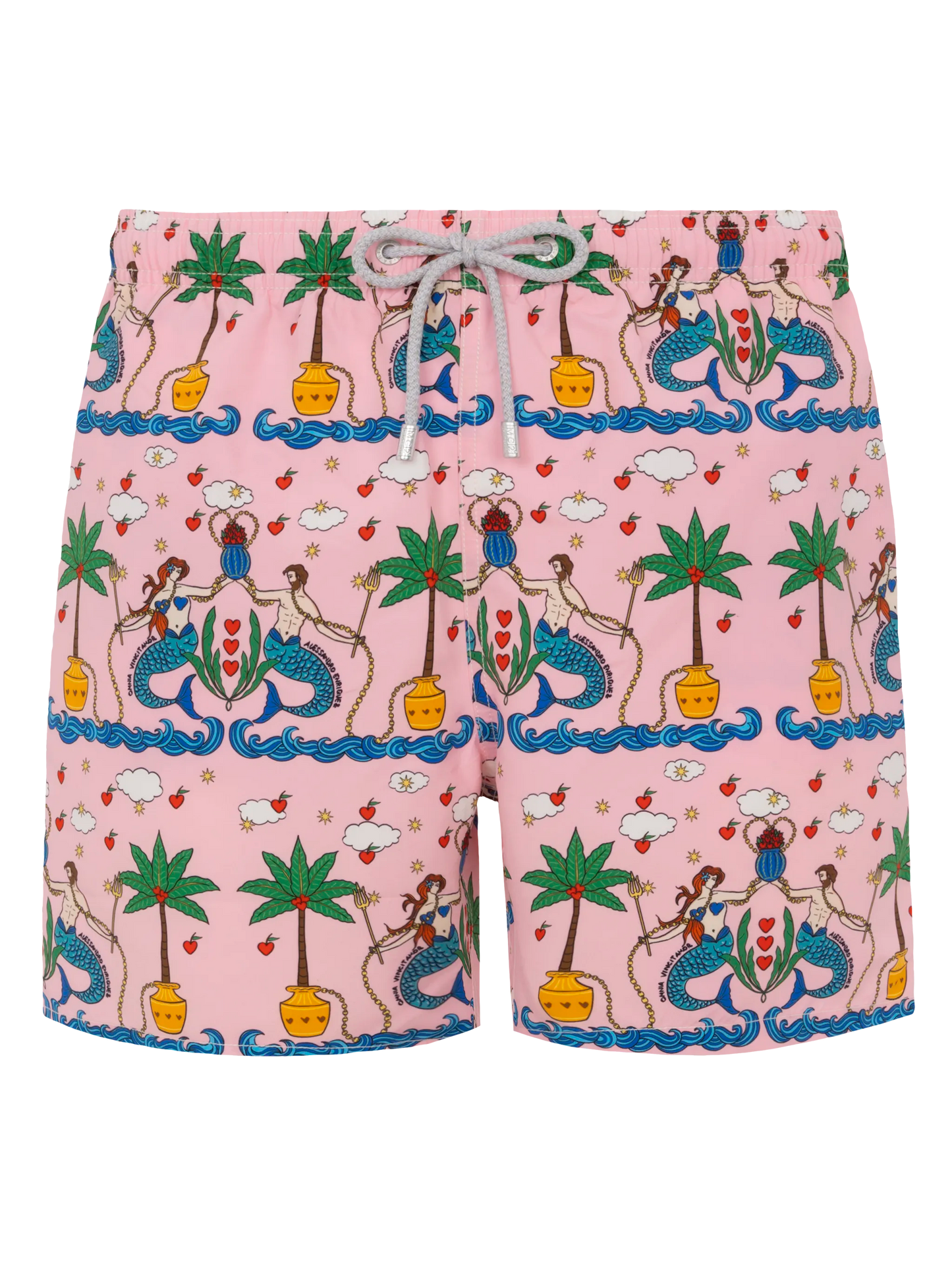 Mid-length Gustavia swim-shorts with mermaid print | ALESSANDRO ENRIQUEZ SPECIAL EDITION