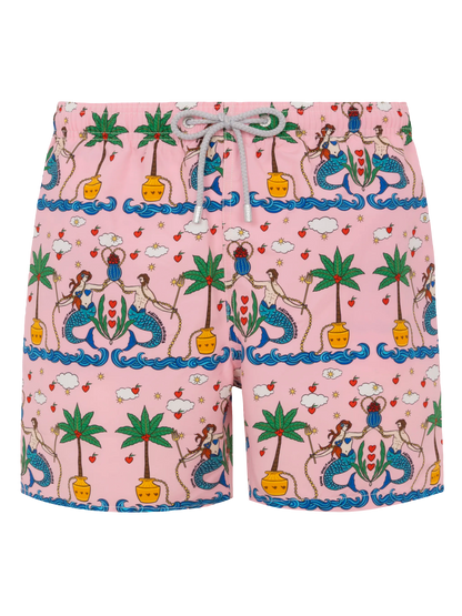 Mid-length Gustavia swim-shorts with mermaid print | ALESSANDRO ENRIQUEZ SPECIAL EDITION