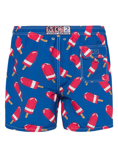 Mid-length Gustavia swim-shorts with Fior di Fragola print | ALGIDA SPECIAL EDITION