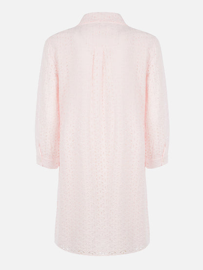 Woman pink Sangallo shirt mini dress