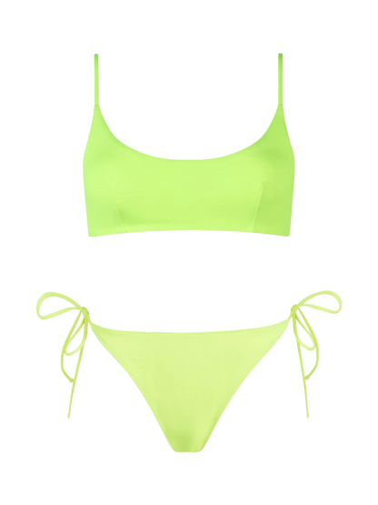 Woman fluo yellow bralette bikini Judy Virgo