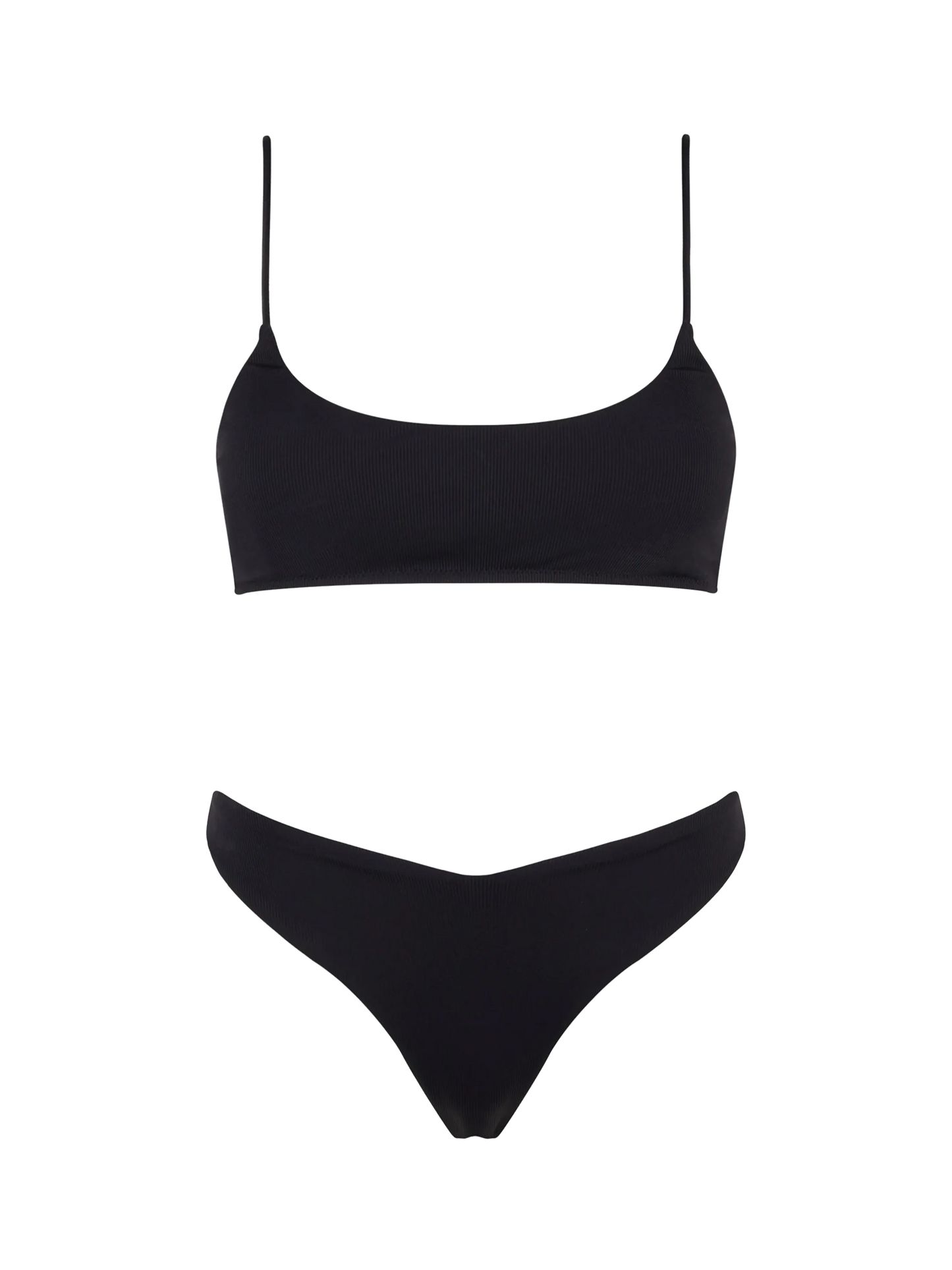 Woman black ribbed bralette bikini Judy Naomi