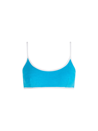 Woman terry bralette beach top Judy with piping