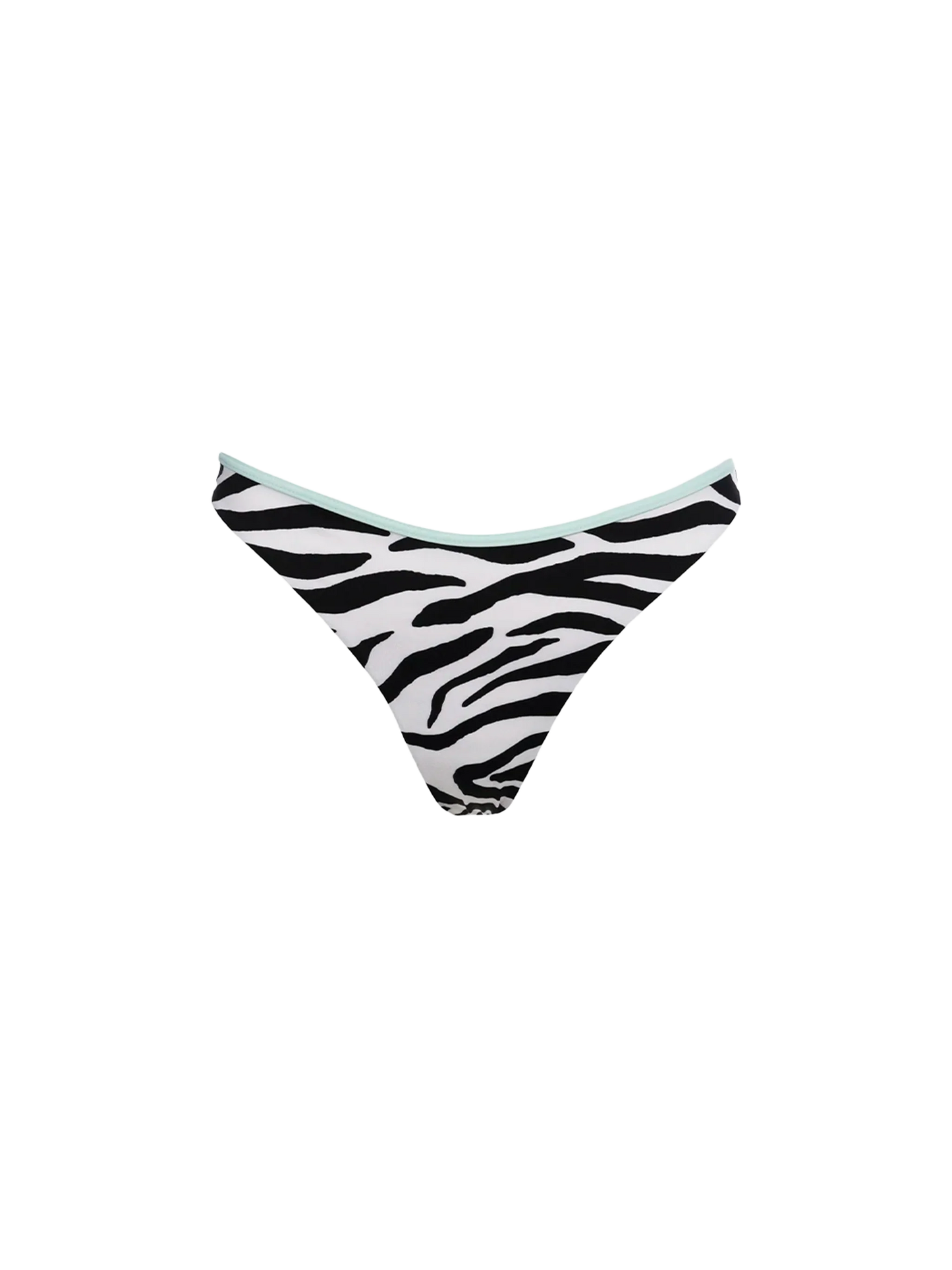 Woman zebra cheeky swim briefs Naomi with piping