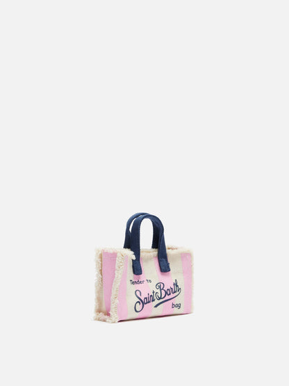 Pink striped cotton canvas Key Holder - MC2 Saint Barth