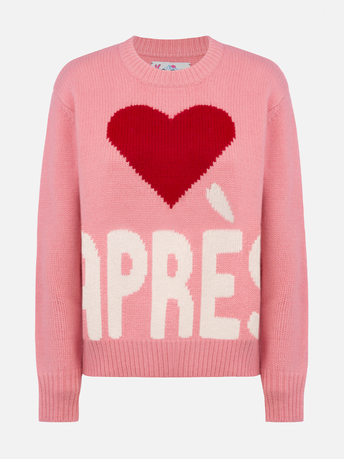 Woman pink fair isle sweater Kyla with Apres Ski jacquard