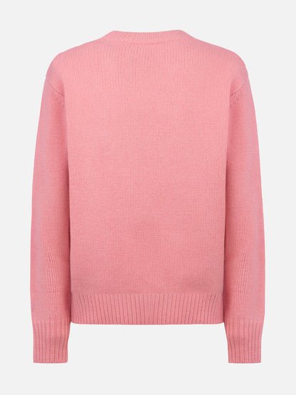 Woman pink fair isle sweater Kyla with Apres Ski jacquard