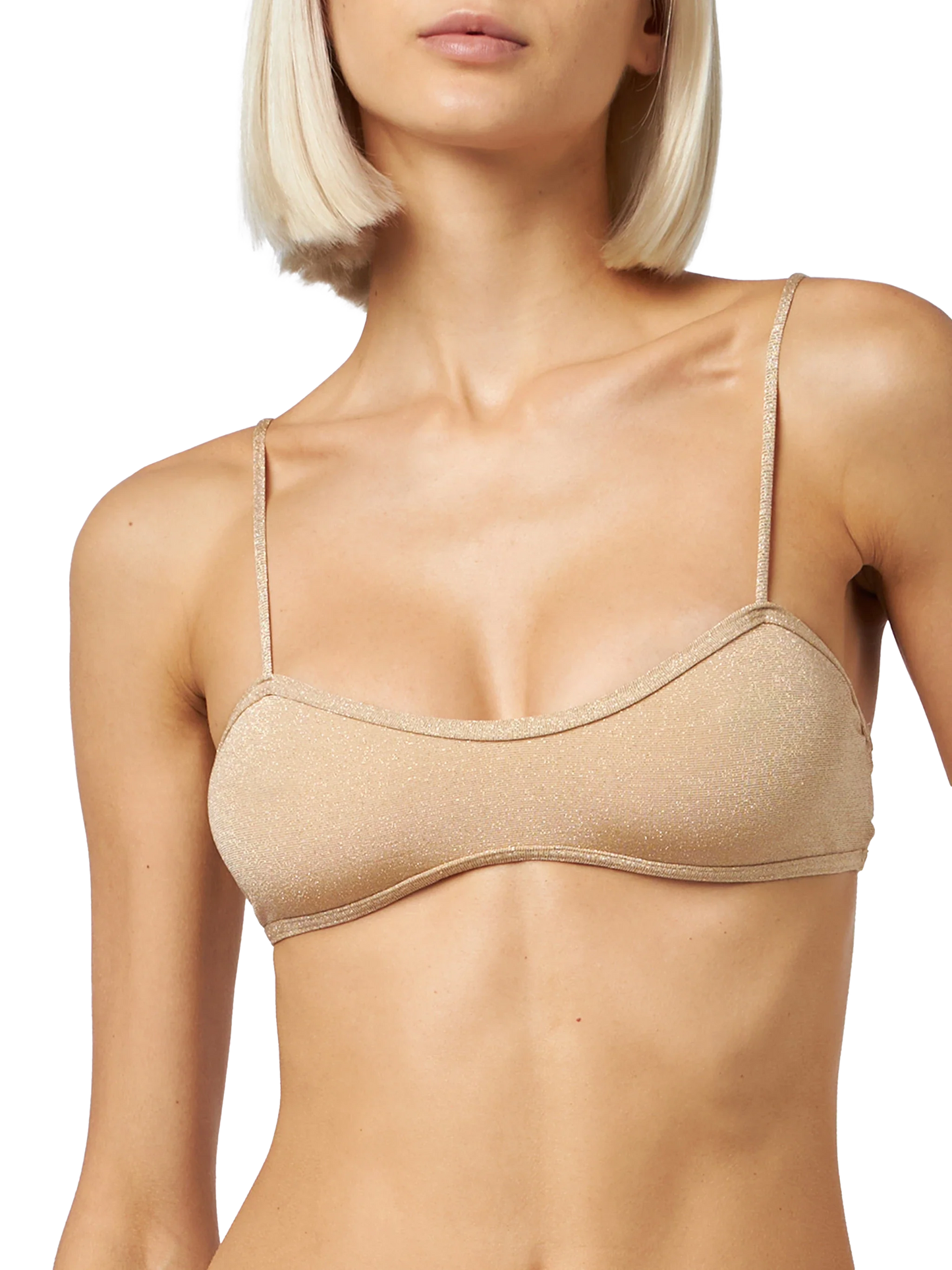 Woman lurex scooped bralette top swimsuit Laryn