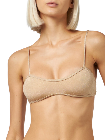 Woman lurex scooped bralette top swimsuit Laryn