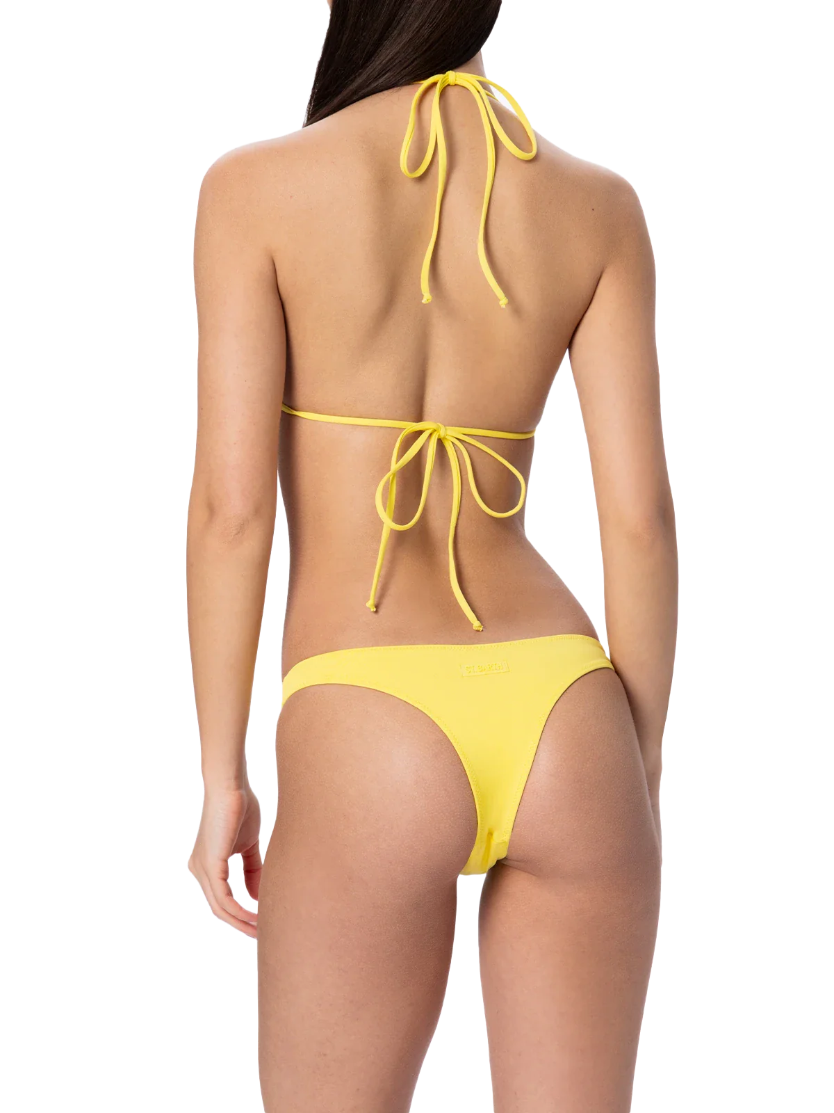 Woman pale yellow cheeky swim briefs Naomi