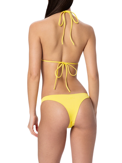 Woman pale yellow cheeky swim briefs Naomi
