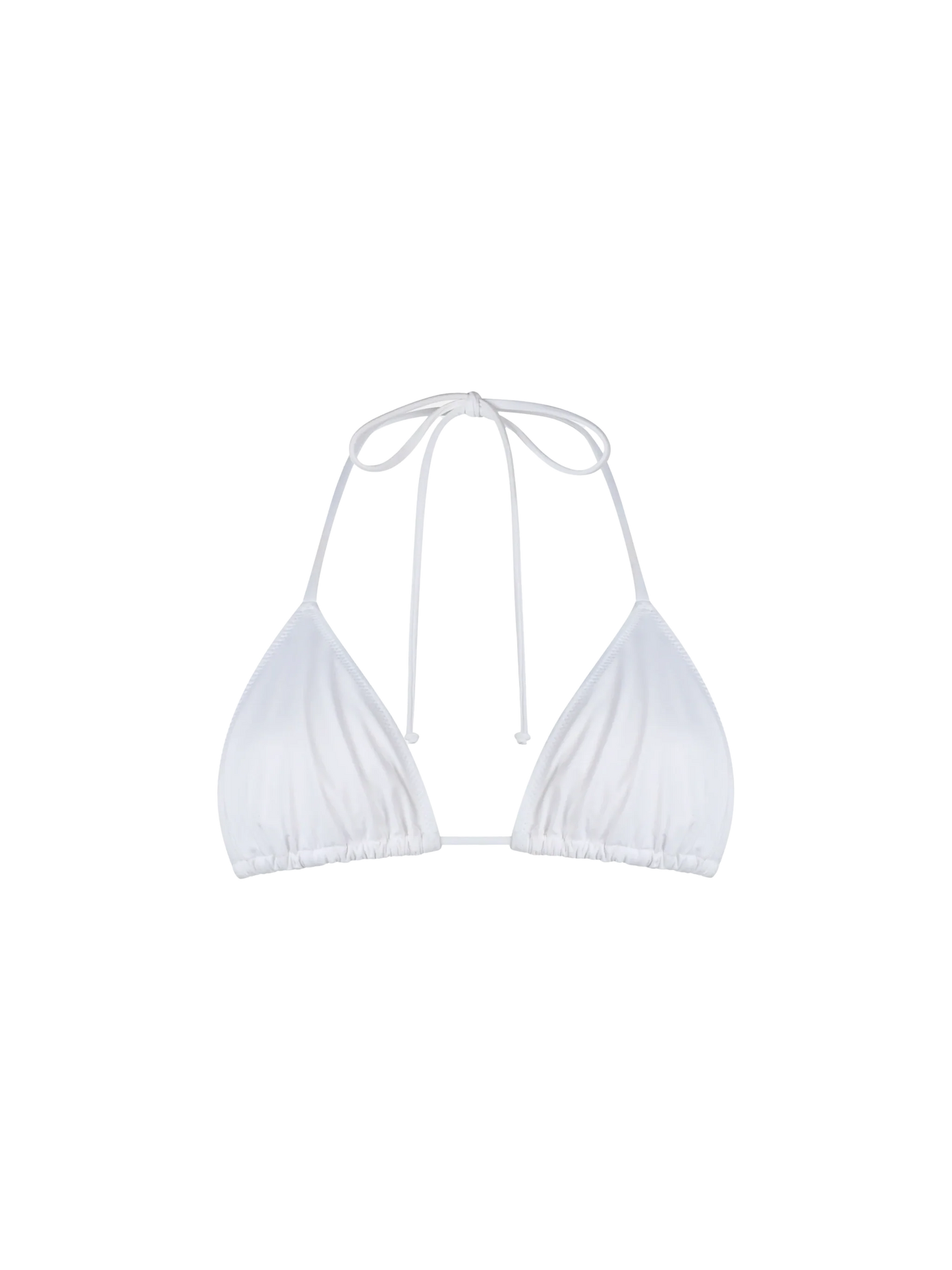 Woman white triangle top swimsuit Leah