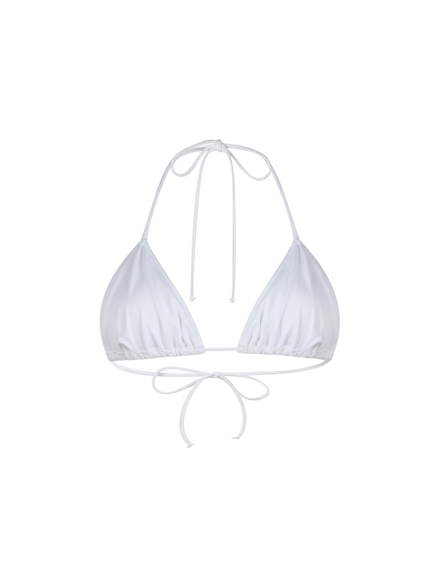 Woman white triangle top swimsuit Leah