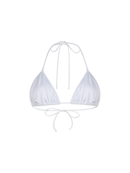 Woman white triangle top swimsuit Leah