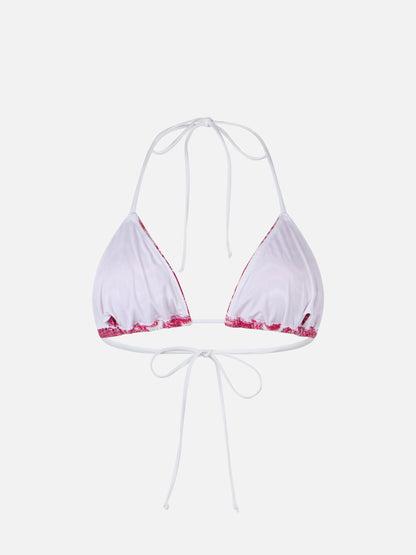 Woman raschel knit triangle top swimsuit Leah