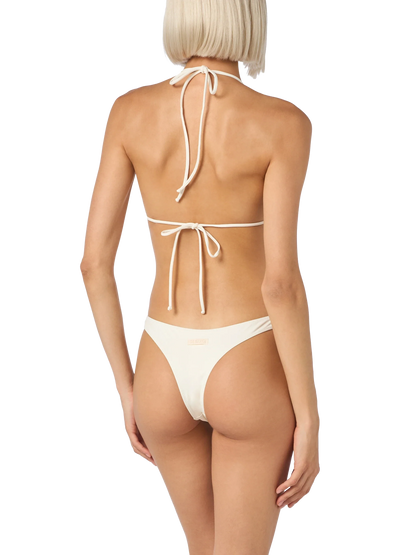 Woman cream cheeky swim briefs Naomi
