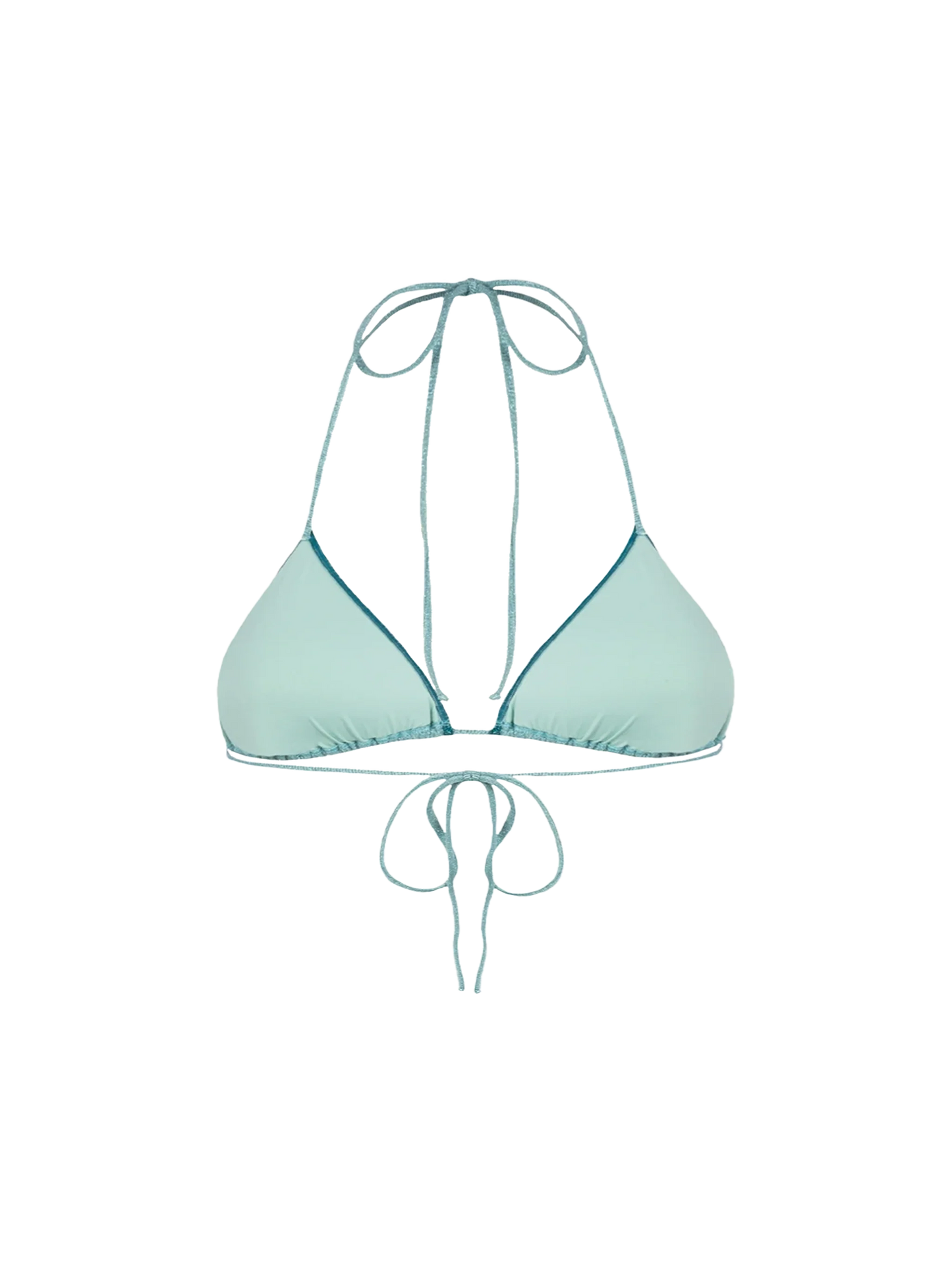 Woman water green lurex triangle top swimsuit Leah