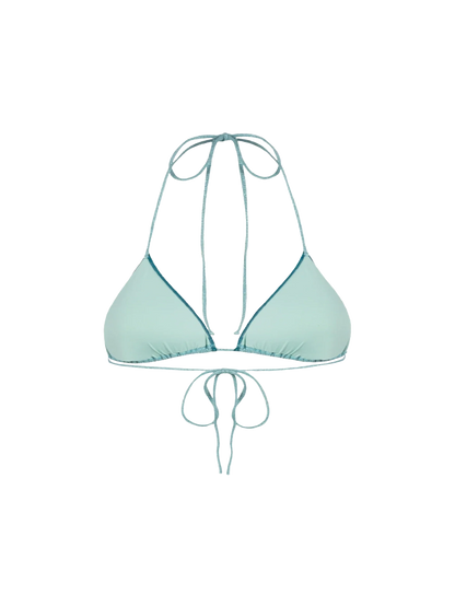 Woman water green lurex triangle top swimsuit Leah