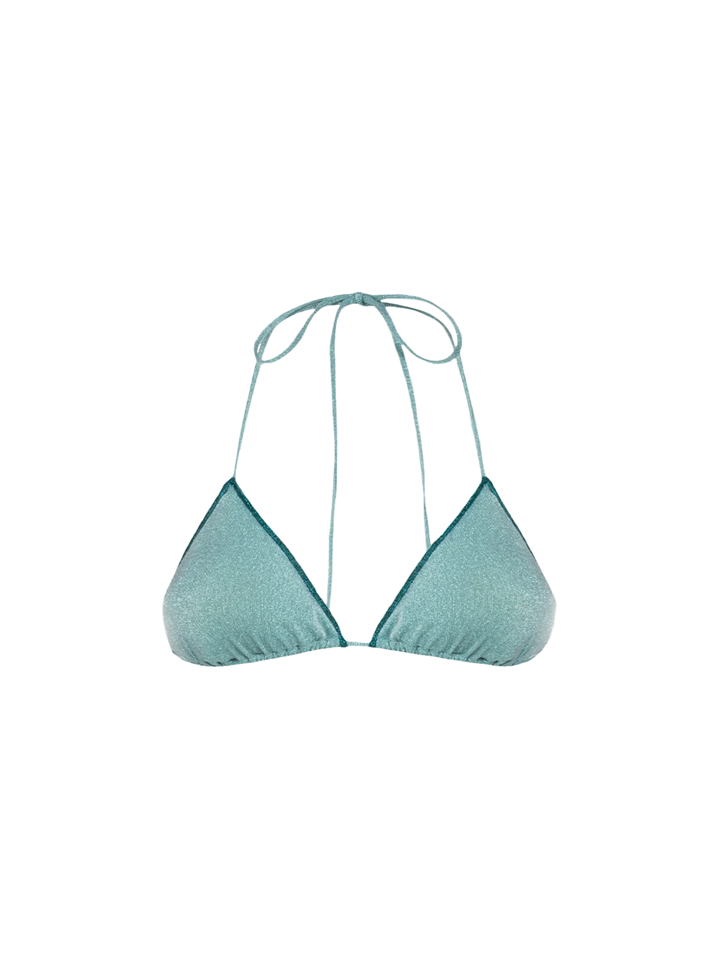 Woman water green lurex triangle top swimsuit Leah