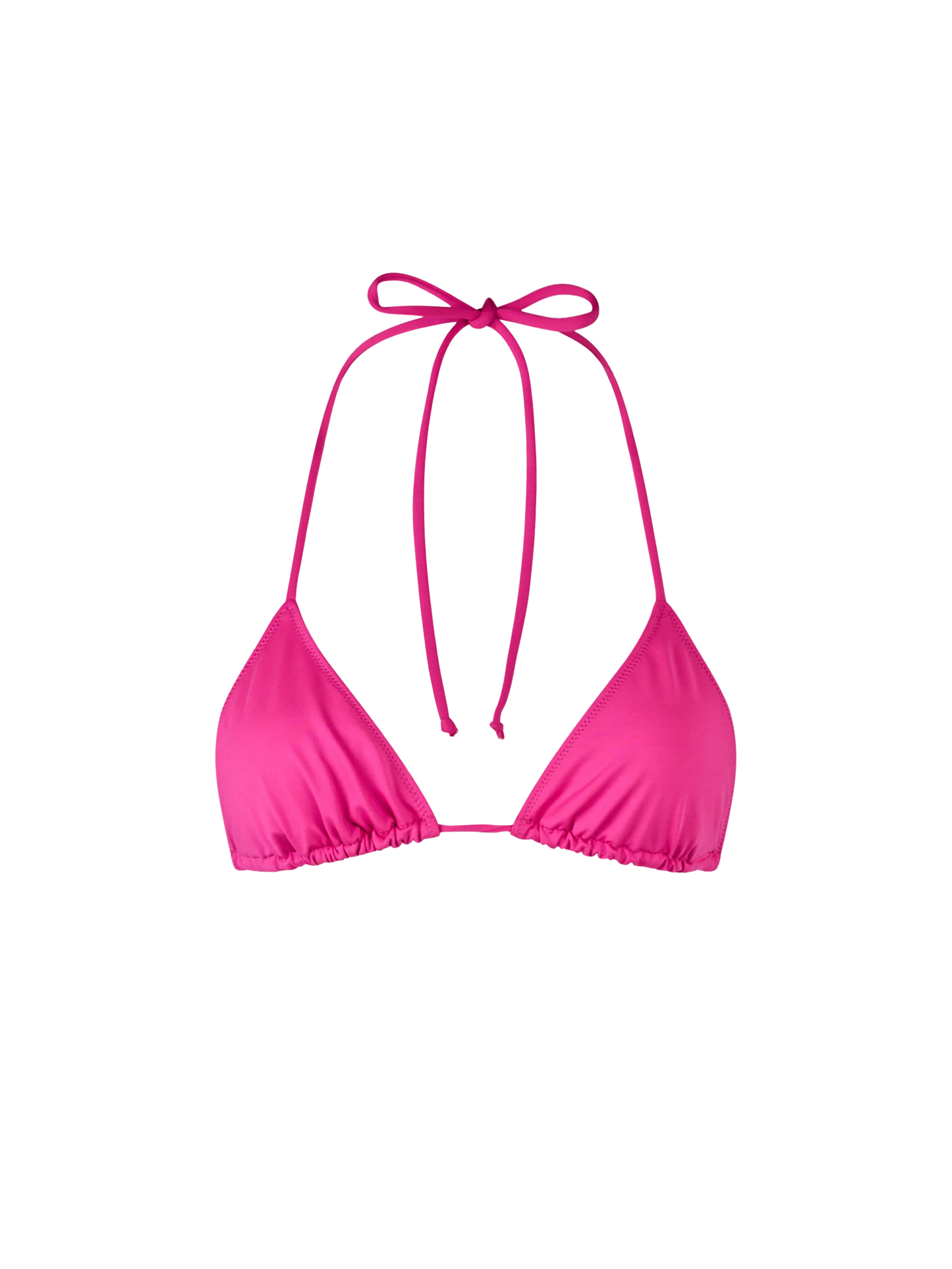 Woman fuchsia triangle top swimsuit Leah