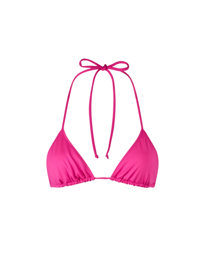 Woman fuchsia triangle top swimsuit Leah