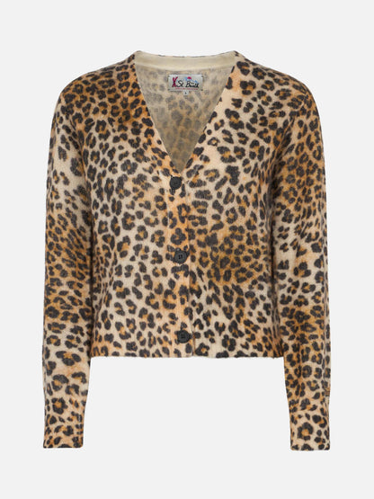 Woman cardigan Lyza with animalier print