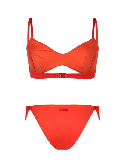 Woman orange scoop bralette bikini May Yali