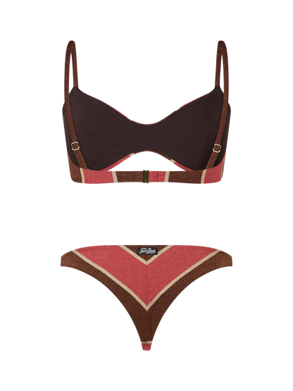 Woman striped lurex scoop bralette bikini May Romy