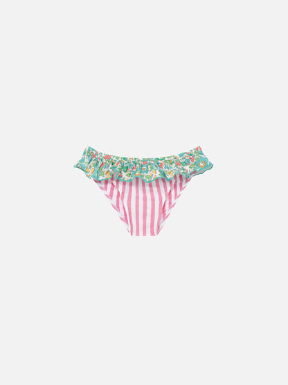 Melly ruffled swim briefs with Betsy patch print | MADE WITH LIBERTY FABRIC