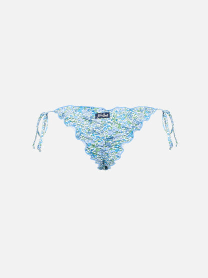Woman Joanna Luise cheeky swim briefs Miami | MADE WITH LIBERTY FABRIC